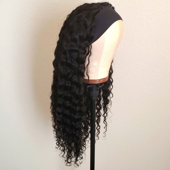 New Virgin Human Hair Water Wave Headband Wig - Picture 5 of 9